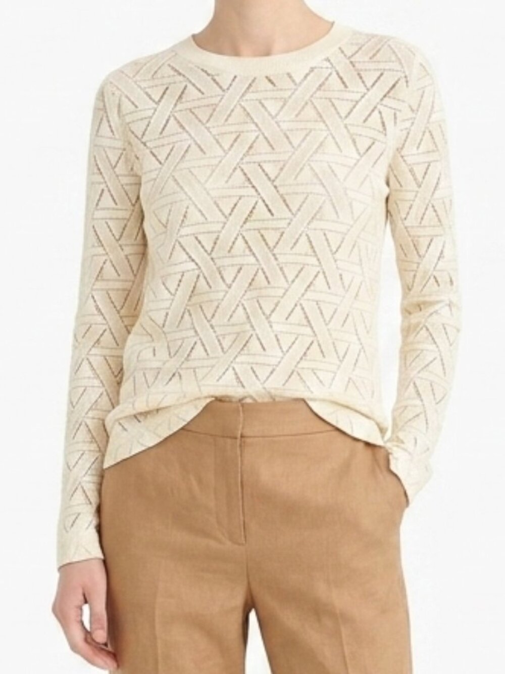 Banana Republic Ivory Semi Sheer Lace Top- Sz. XS